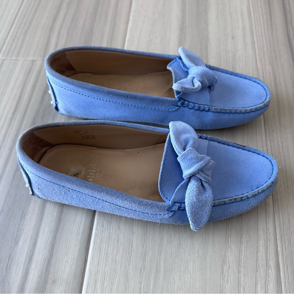 Bobbies Paris Taline Bow Suede Loafers